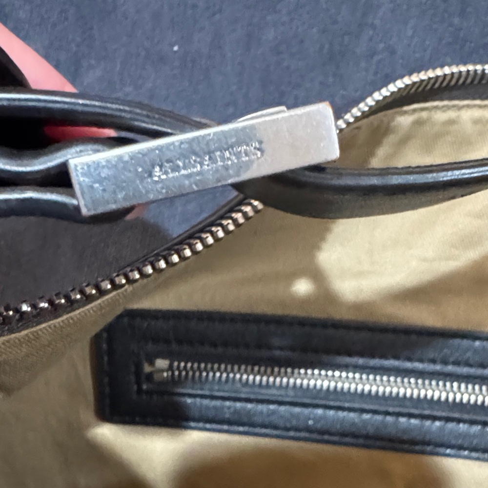 Allsaints Brown Crocodile-Embossed Purse with adjustable Shoulder Strap - Picture 3 of 6